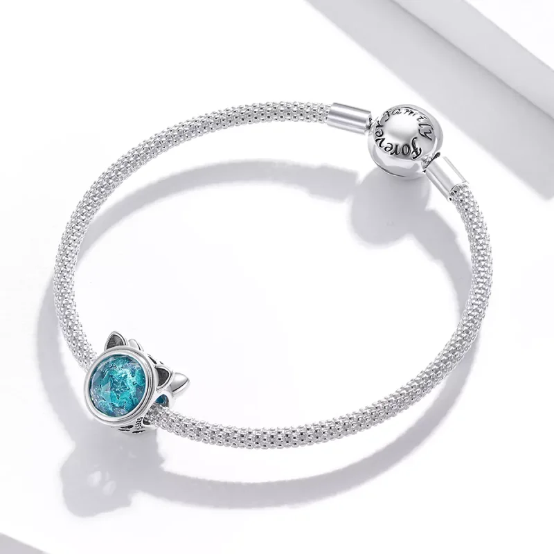 (bild till) Pandora Stil Berlock Teal Cat - Scc1800 - View 3