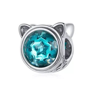 (bild till) Pandora Stil Berlock Teal Cat - Scc1800