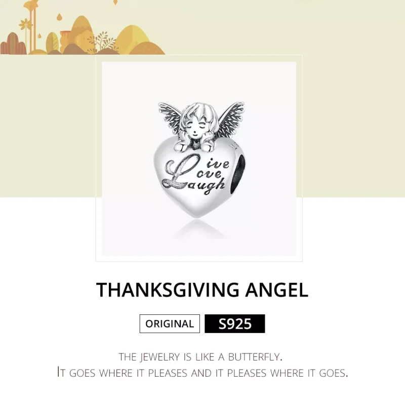 (bild till) Pandora Stil Berlock Thanksgiving Angel - Scc1633 - View 6