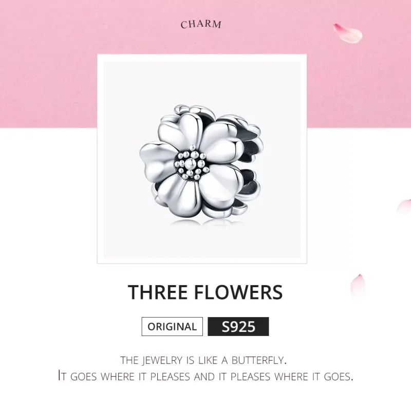 (bild till) Pandora Stil Berlock Tre Blommor - Scc1486 - View 5