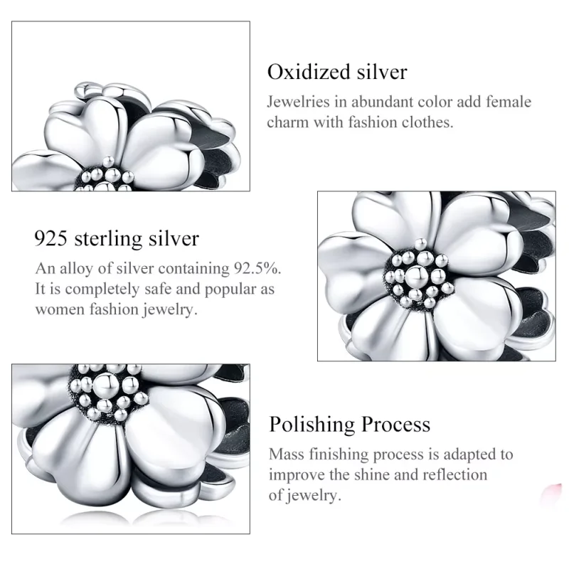 (bild till) Pandora Stil Berlock Tre Blommor - Scc1486 - View 6