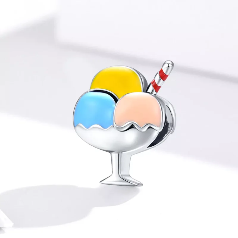 (bild till) Pandora Stil Berlock Tri-Color Ball Glass - Scc1532 - View 2