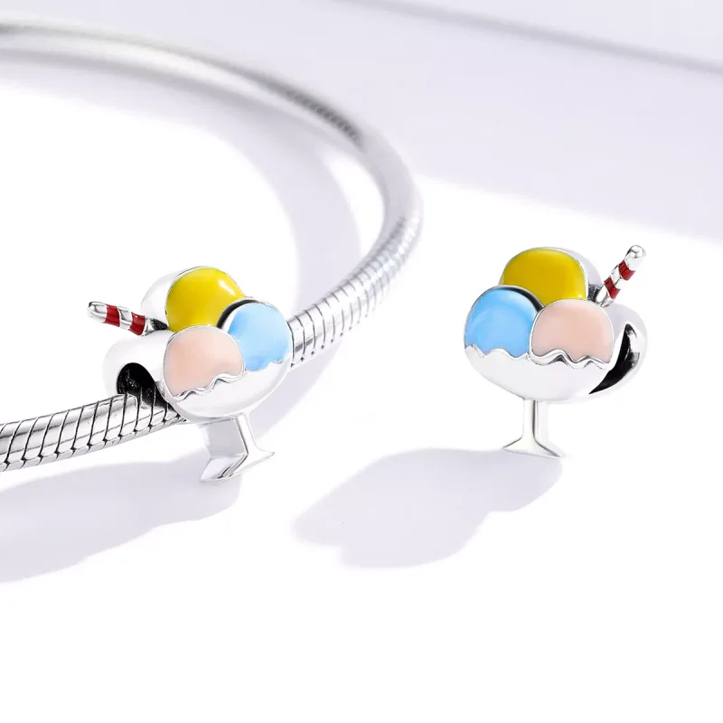 (bild till) Pandora Stil Berlock Tri-Color Ball Glass - Scc1532 - View 4
