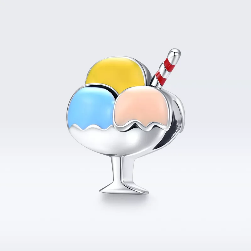 (bild till) Pandora Stil Berlock Tri-Color Ball Glass - Scc1532 - View 5