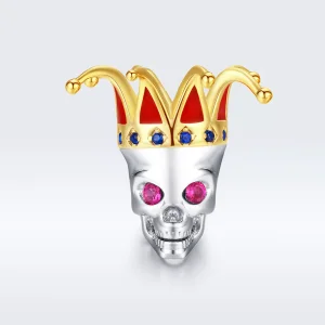 (bild till) Pandora Stil Berlock Tvåfärgat Clownens Skalle - Scc1363