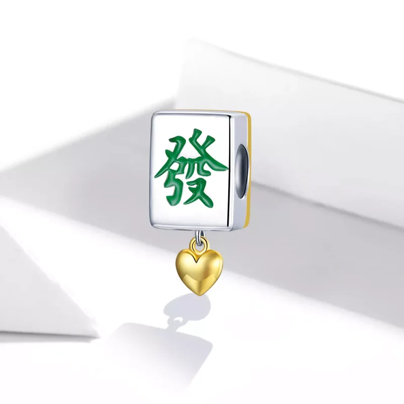 (bild till) Pandora Stil Berlock Tvåfärgat Mahjong Plattor - Scc1751 - View 2