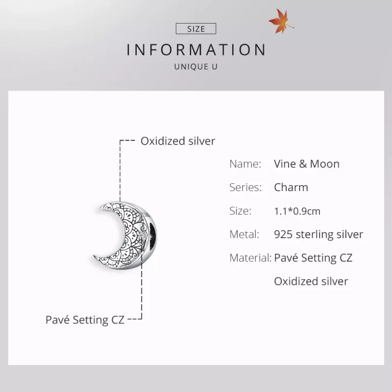 (bild till) Pandora Stil Berlock Vine & Moon - Scc1604 - View 6