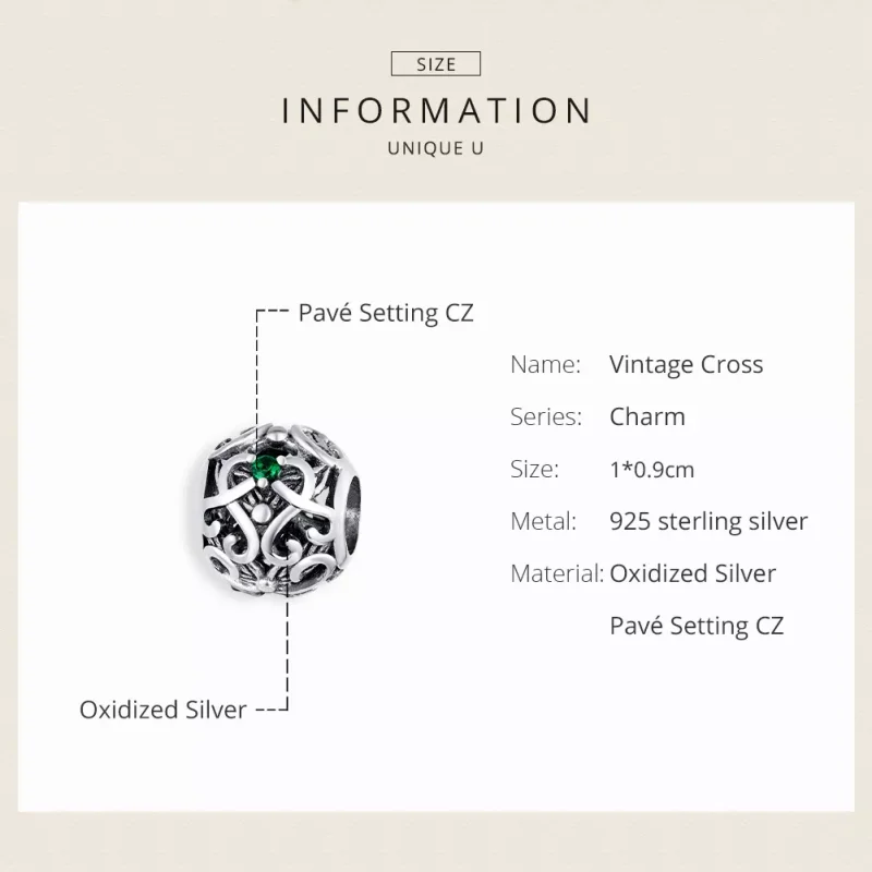 (bild till) Pandora Stil Berlock Vintage Cross - Scc1511 - View 6