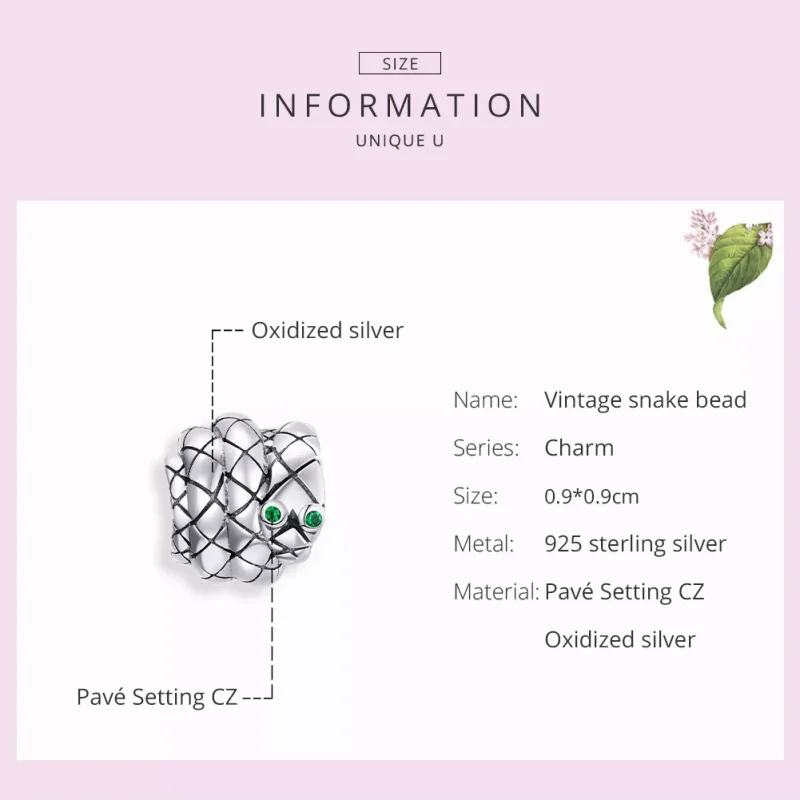 (bild till) Pandora Stil Berlock Vintage Orm - Scc1770 - View 7