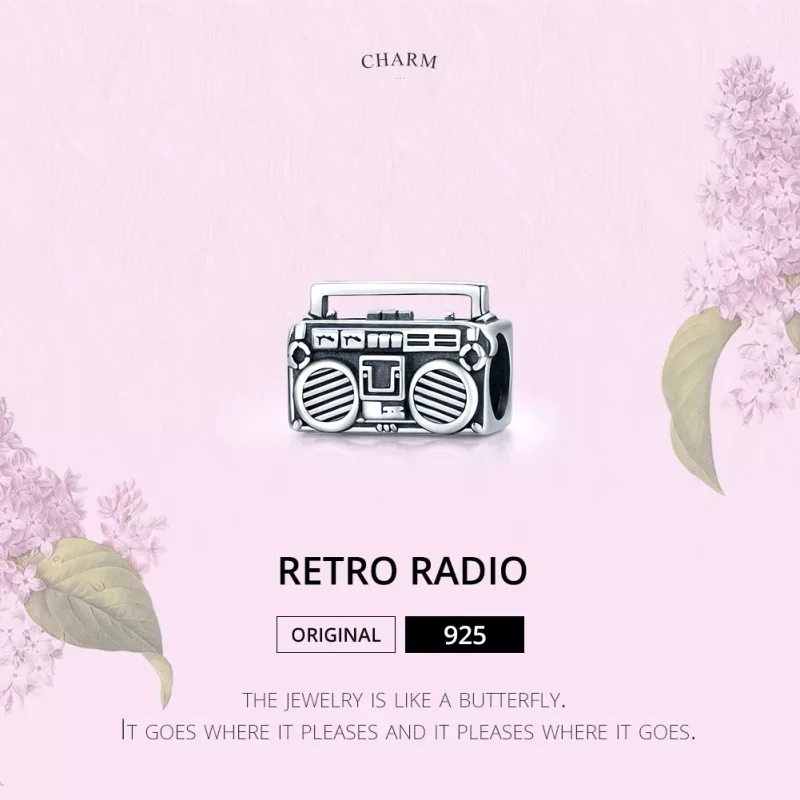 (bild till) Pandora Stil Berlock Vintage Radio - Scc1873 - View 8