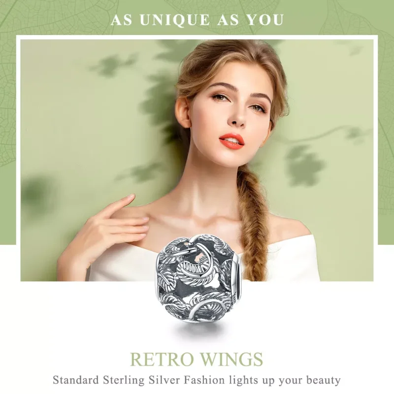 (bild till) Pandora Stil Berlock Vintage Vingar - Scc810 - View 6