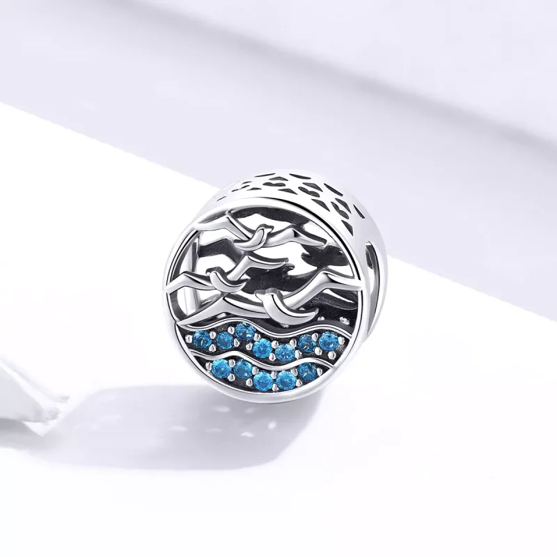(bild till) Pandora Stil Berlock Wave & Seagulls - Scc1454 - View 2