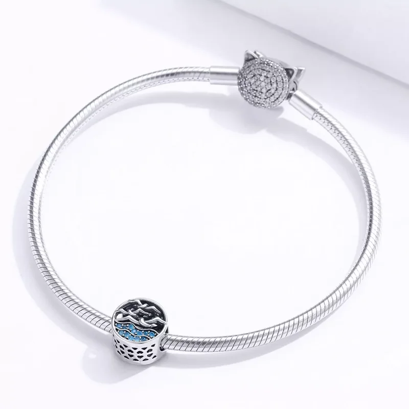 (bild till) Pandora Stil Berlock Wave & Seagulls - Scc1454 - View 3