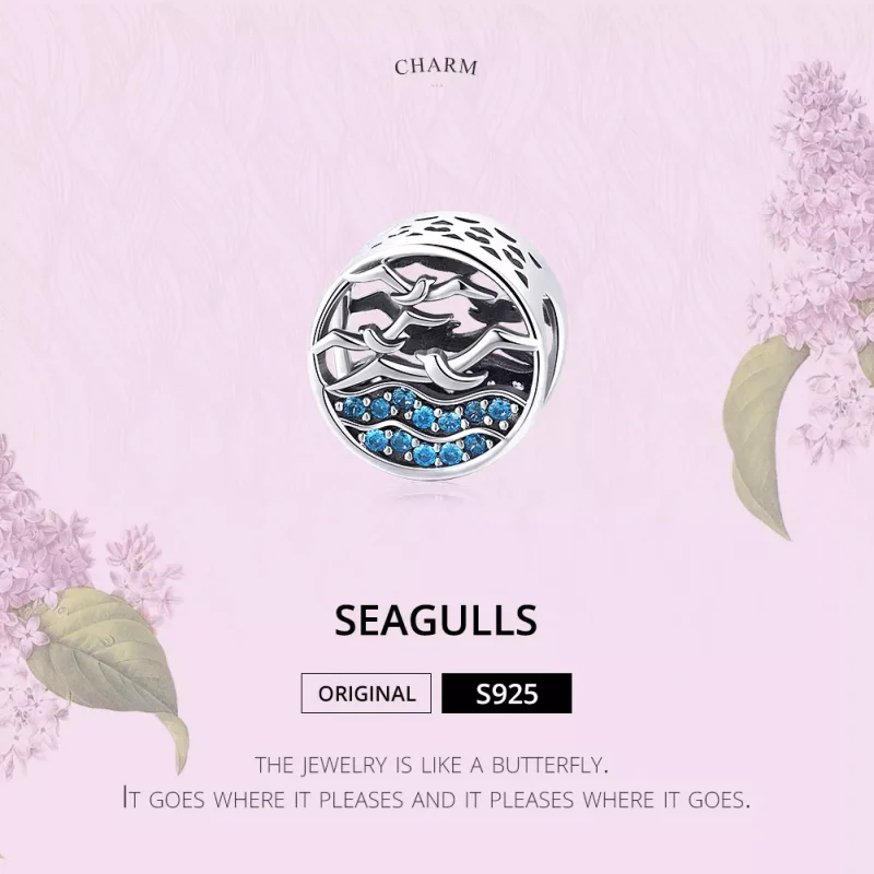 (bild till) Pandora Stil Berlock Wave & Seagulls - Scc1454 - View 6
