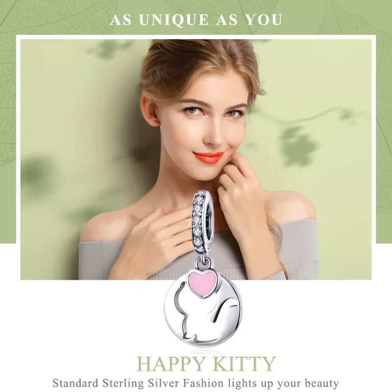 (bild till) Pandora Stil Hängberlock Happy Kitty - Scc1140 - View 2