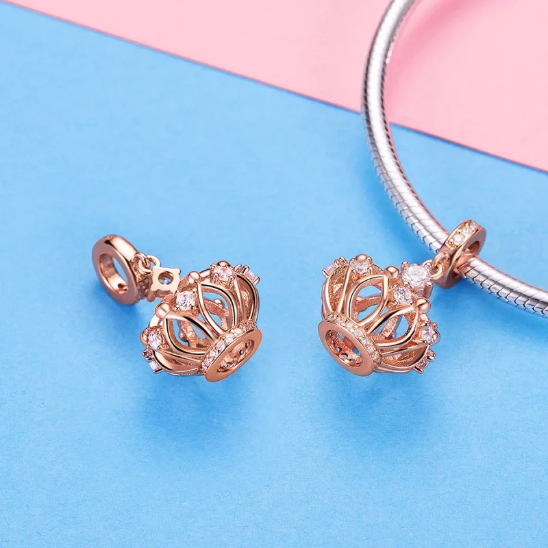 (bild till) Pandora Stil Hängberlock Regal Crown 14 Karat Roséguld - Scc1121 - View 3