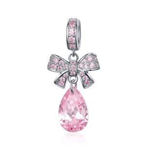(bild till) Pandora Stil Hängberlock Rosa Rosett - Scc1074
