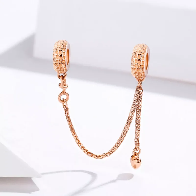 (bild till) Pandora Stil Säkerhetskedja Litet Däck 14 Karat Roséguld - Scc1112-C - View 3