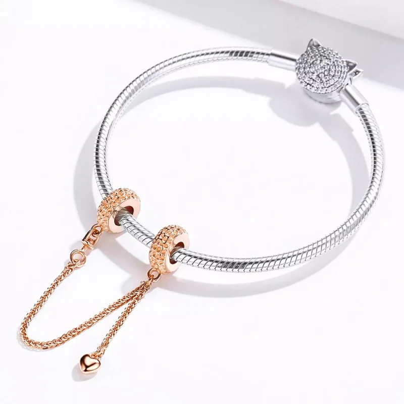 (bild till) Pandora Stil Säkerhetskedja Litet Däck 14 Karat Roséguld - Scc1112-C - View 4