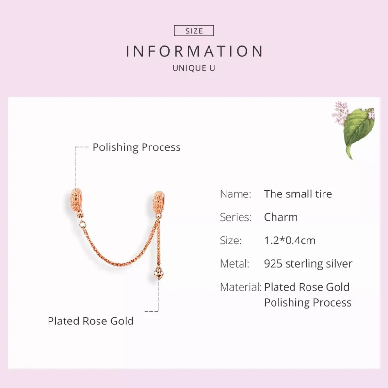 (bild till) Pandora Stil Säkerhetskedja Litet Däck 14 Karat Roséguld - Scc1112-C - View 5