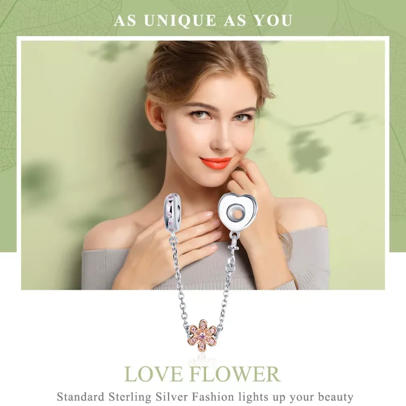 (bild till) Pandora Stil Säkerhetskedja Love Flower - Scc1113 - View 2