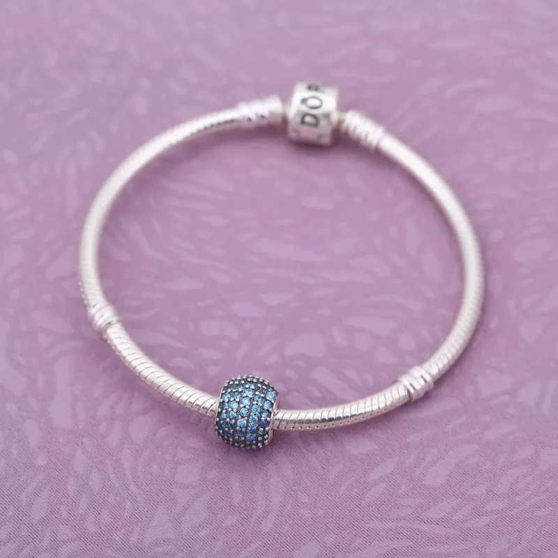 (bild till) Pandora Berlock Blågrön Pavé -Boll - 791051Mcz - View 2