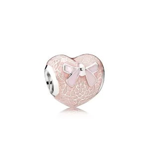 (bild till) Pandora Berlock Bow & Spets Hjärta - 792044Enmx