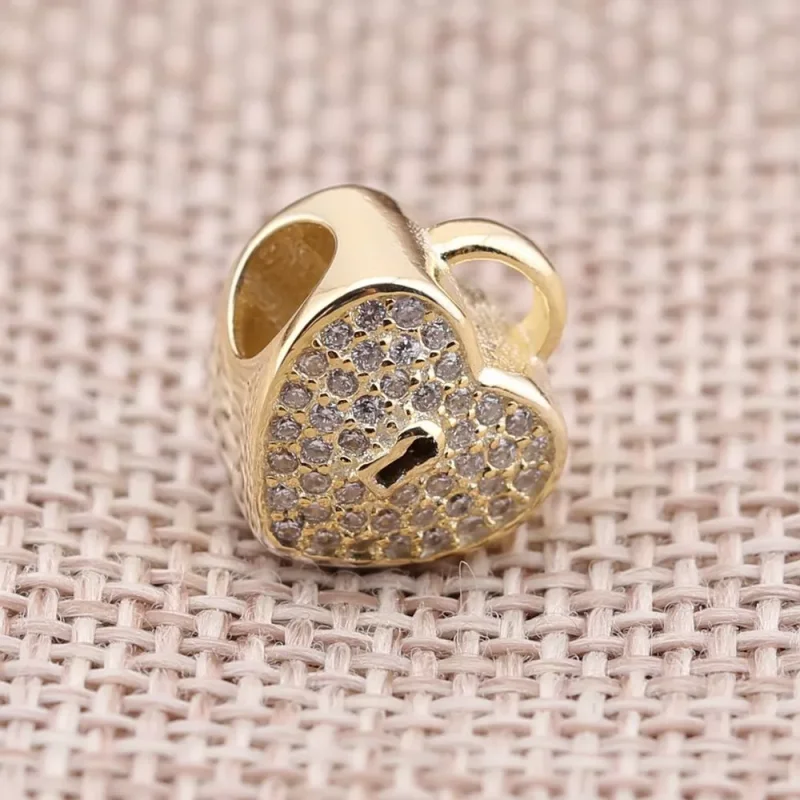 (bild till) Pandora Berlock Guld Hjärtlås - 750833Cz - View 3