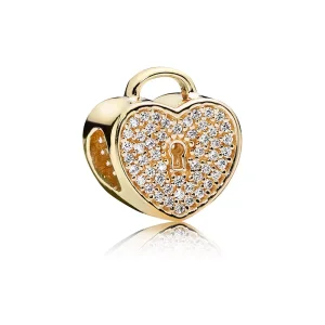 (bild till) Pandora Berlock Guld Hjärtlås - 750833Cz