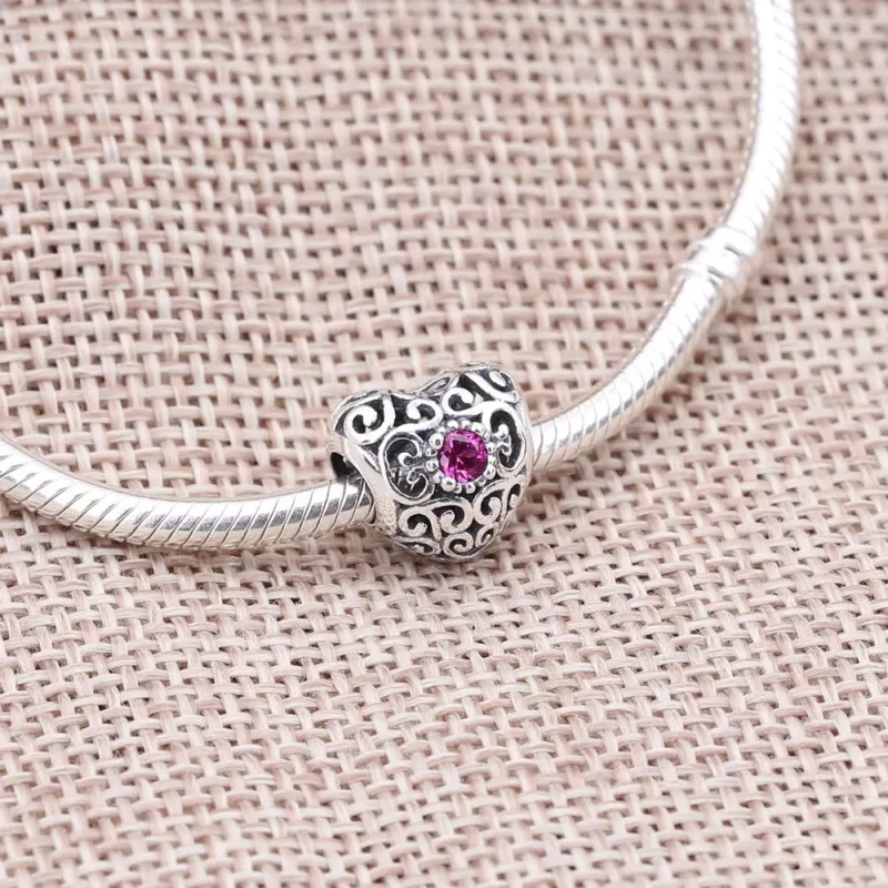 (bild till) Pandora Berlock Juli Signatur Hjärta Birthstone - 791784Sru - View 2