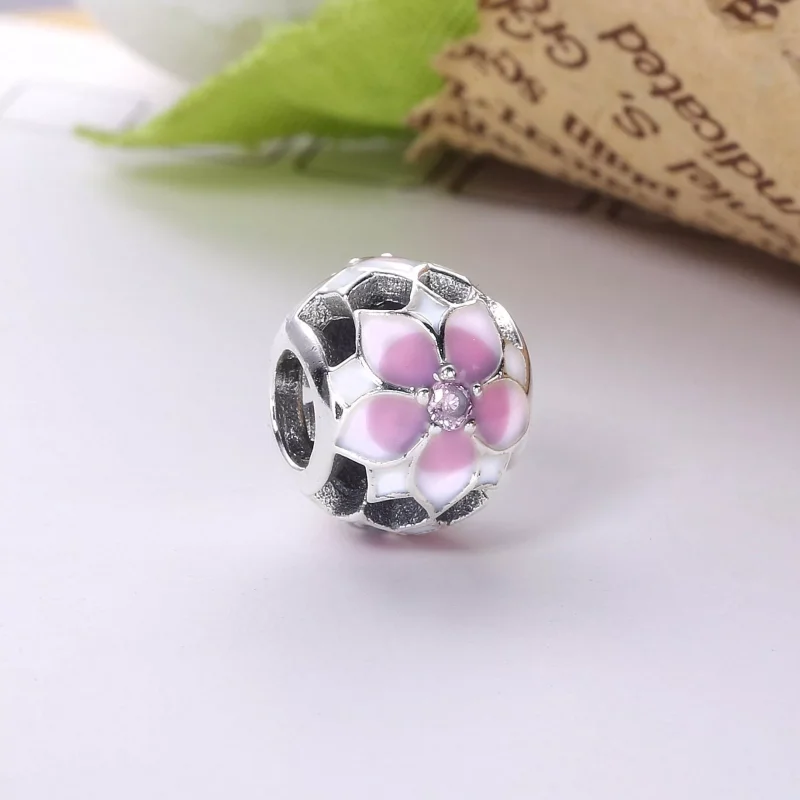 (bild till) Pandora Berlock Magnolia Blomma Blek Cerise - 792087Pcz - View 2