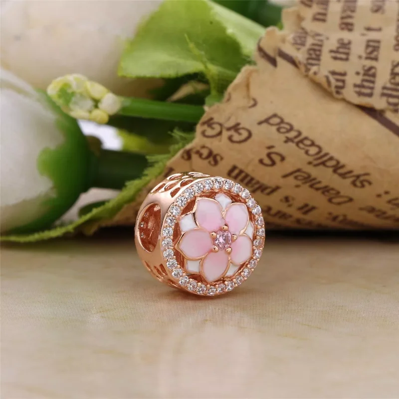 (bild till) Pandora Berlock Magnolia Blommar 14 Karat Roséguld - 792085Pcza - View 2