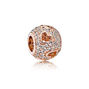 (bild till) Pandora Berlock Tumlande Hjärtan 14 Karat Roséguld - 781426Cz