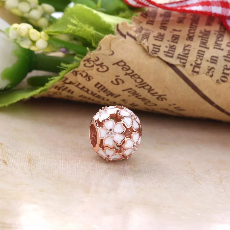 (bild till) Pandora Berlock Vit Primrose Äng 14 Karat Roséguld - 781488En12 - View 2