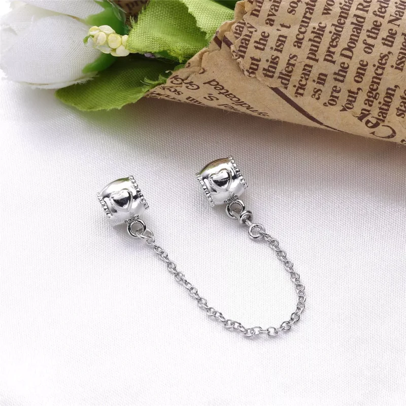 (bild till) PANDORA Embossed Heart Säkerhetskedja 796457CZ - View 3