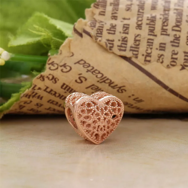 (bild till) PANDORA Filigran & Beaded Heart Berlock 781811 - View 2