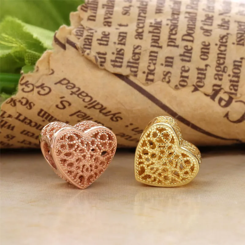 (bild till) PANDORA Filigran & Beaded Heart Berlock 781811 - View 3
