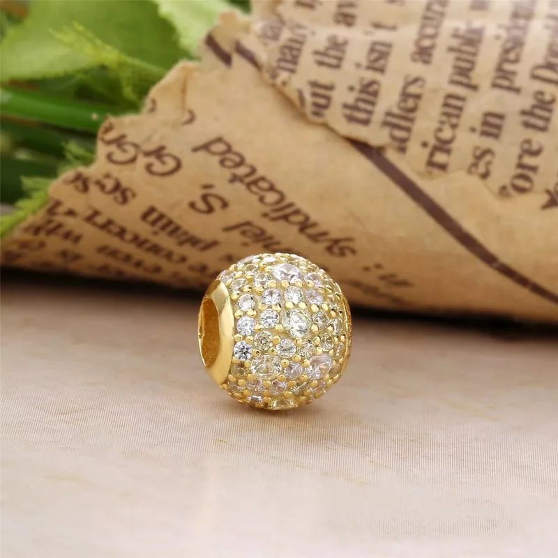 (bild till) PANDORA Golden Mix Pavé Ball Berlock 767052CSY - View 2