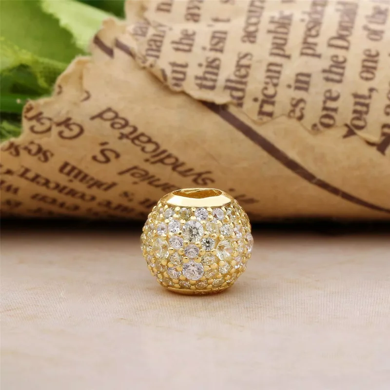 (bild till) PANDORA Golden Mix Pavé Ball Berlock 767052CSY - View 3
