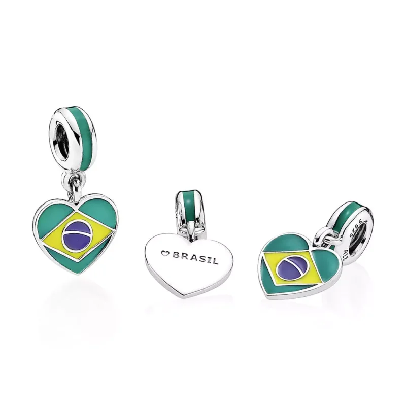 (bild till) Pandora Hängberlock Brasiliens Hjärta Flagga - 791911Enmx - View 2
