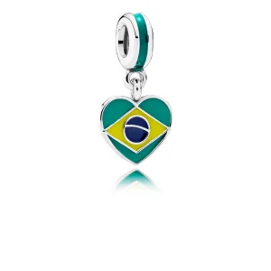 (bild till) Pandora Hängberlock Brasiliens Hjärta Flagga - 791911Enmx