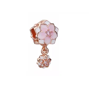 (bild till) Pandora Hängberlock Magnolia Blomma Blek Cerise 14 Karat Roséguld - 792077Pcza