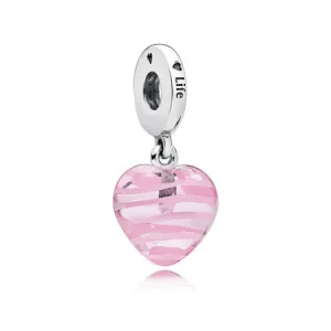 (bild till) Pandora Hängberlock Rosa Bandhjärta - 797069