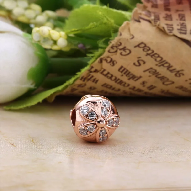 (bild till) Pandora Klämstopp Bländande Prästkragar 14 Karat Roséguld - 781493Cz - View 2