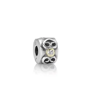 (bild till) Pandora Klämstopp Dubbel Hjärta - 790382D