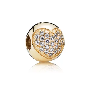 (bild till) Pandora Klämstopp Guld Pavé Hjärta - 750832Cz