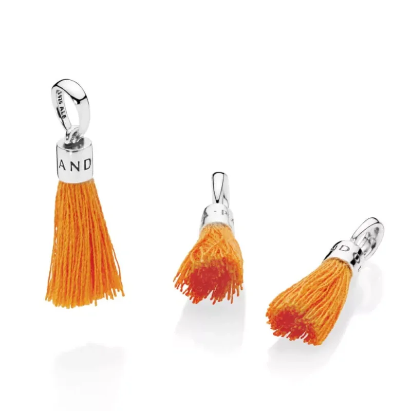 (bild till) Pandora Mellanled Orange Tyg Tofs - 797212Coe - View 2