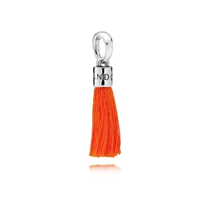 (bild till) Pandora Mellanled Orange Tyg Tofs - 797212Coe