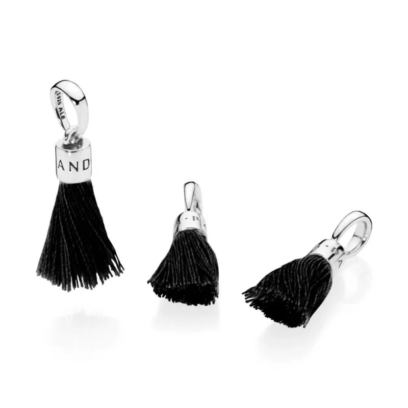 (bild till) Pandora Mellanled Svart Tyg Tofs - 797212Cbk - View 2