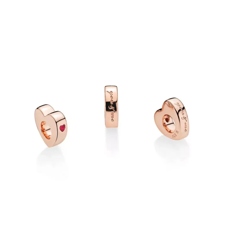 (bild till) Pandora Mellanled Två Hjärtan 14 Karat Roséguld - 786559Czr - View 3